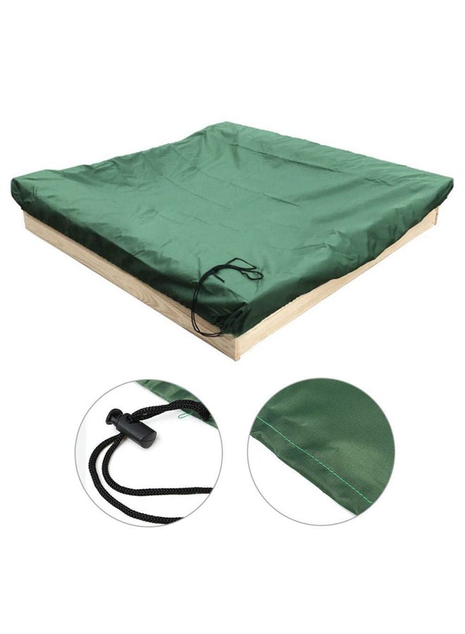 Sandbox Cover, Square Protective Cover for Sand and Toys Away from Dust and Rain, Sandbox Canopy with Drawstring, Sandpit Pool Cover 120/150/180/200CM Green