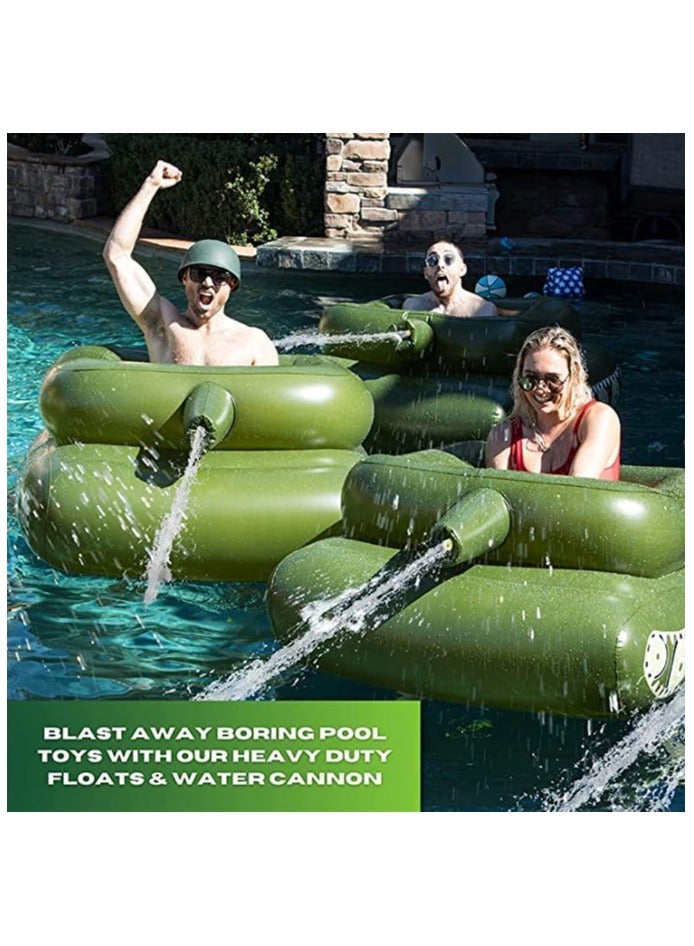 Float Pool Floaties Tank Sprinkling Toy with Squirt Gun for Kids Adult,Tank Inflatable for Pool Party Toys