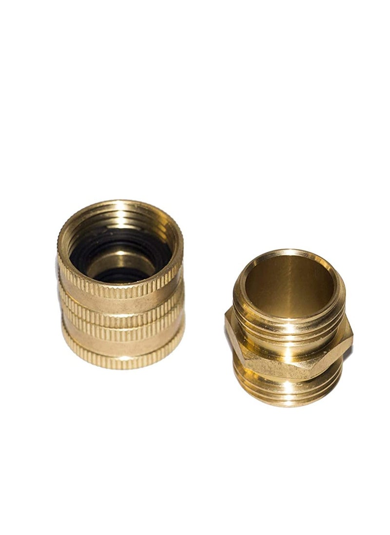 Garden Hose Adapter, 3/4 Inch Solid Brass Hose Connectors Adapters, Male to Male, Female to Female, 4-Pack with Extra 4 Washers