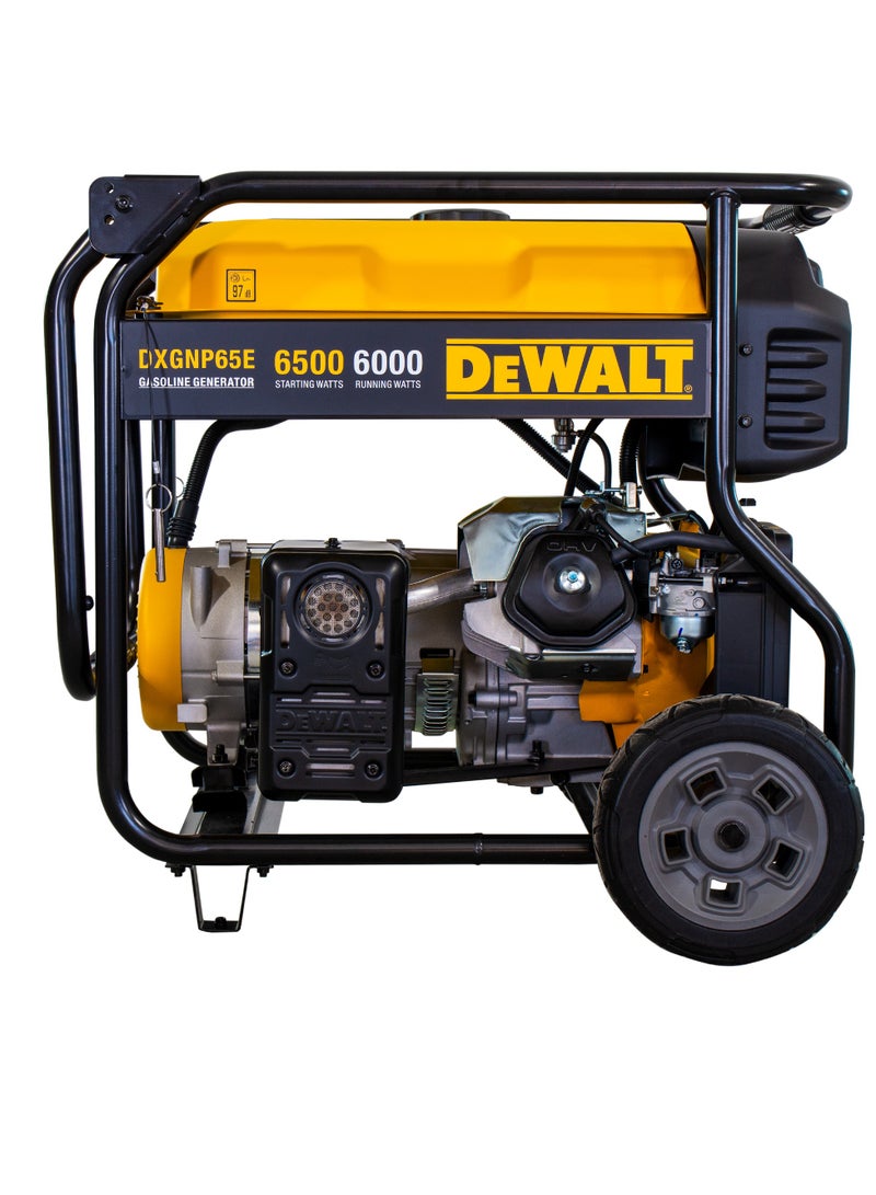 DEWALT Petrol Generator, 6000 Watts Rated Power, 28 L Fuel Tank, Electric Start, 11 Hours Run Time