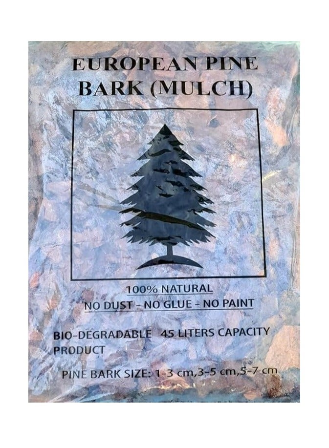 Europena Pine Bark Mulch Bio-Degradable 45Ltr- 7Kg Size 5-7cm