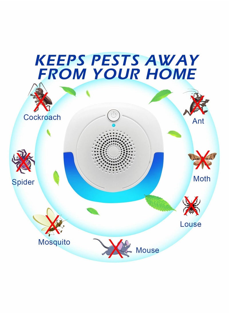 Ultrasonic Pest Repeller 6 Packs Electronic Plug Control Mosquito Indoor for Home Office Bugs Roaches Spiders Flies Mosquitoes Bat Fleas Rodents