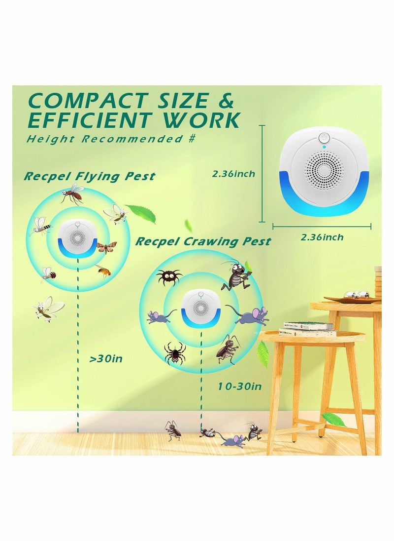 Ultrasonic Pest Repeller 6 Packs Electronic Plug Control Mosquito Indoor for Home Office Bugs Roaches Spiders Flies Mosquitoes Bat Fleas Rodents