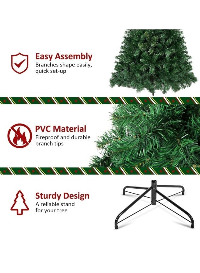 NIBEMINENT Artificial Tree For Holiday Christmas Tree Small 4ft Pine Needles 120CM,300 Full Branches Tips Xmas for Home and Office Small Spaces,Easy Assembly Metal Stand