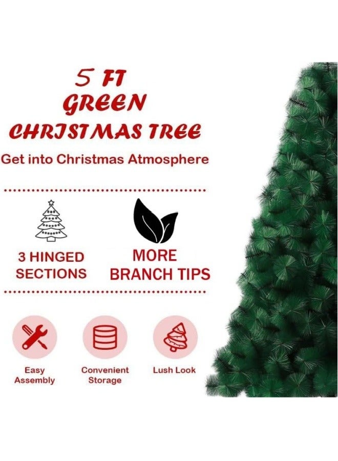 NIBEMINENT Artificial Tree For Holiday ,7FT Christmas Tree with Metal Stand, Aritificial Christmas Tree For Home, Office, Party Decoration, Easy Assembly(7FT/210CM)