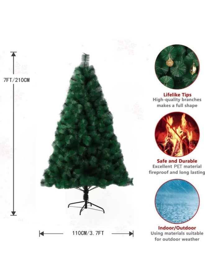 NIBEMINENT Artificial Tree For Holiday ,7FT Christmas Tree with Metal Stand, Aritificial Christmas Tree For Home, Office, Party Decoration, Easy Assembly(7FT/210CM)