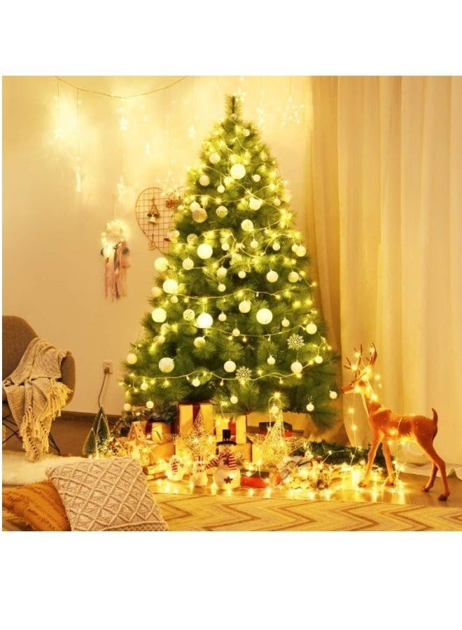 NIBEMINENT Artificial Tree For Holiday ,7FT Christmas Tree with Metal Stand, Aritificial Christmas Tree For Home, Office, Party Decoration, Easy Assembly(7FT/210CM)