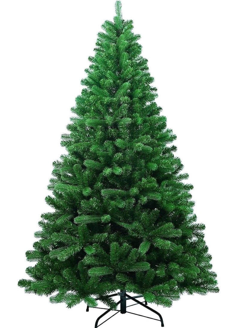 NIBEMINENT Artificial Tree For Holiday Christmas Tree 8ft Real Pine Needles Artificial Christmas Trees with 1432 Full Branches Tips Xmas Tree for Home and Office,Easy Assembly Metal Stand