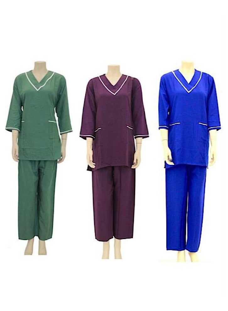 Housemaid Uniform Maid & Nanny Scrub Suit 3 piece set