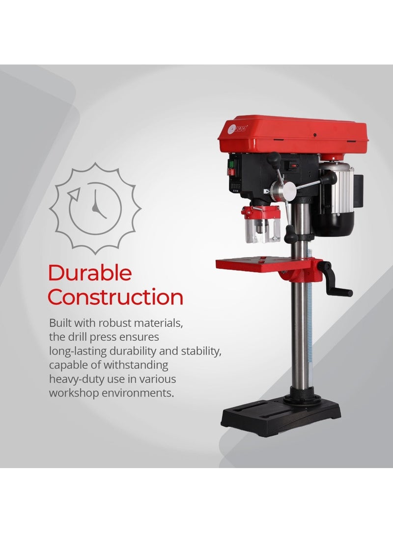 AFRA Drill Press, 16MM, 550W, 440~2580rpm, 16mm Max Chuck Capacity, Mechanical Speed Adjustment, Powerful Induction Motor, AFT-16-550DPRD, 1-Year Warranty