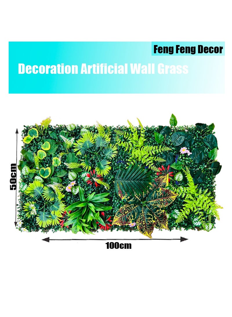 FFD Artificial Plant Wall Hedge Grass Mat 40x60cm, – Greenery Backdrop & Privacy Fence Screen