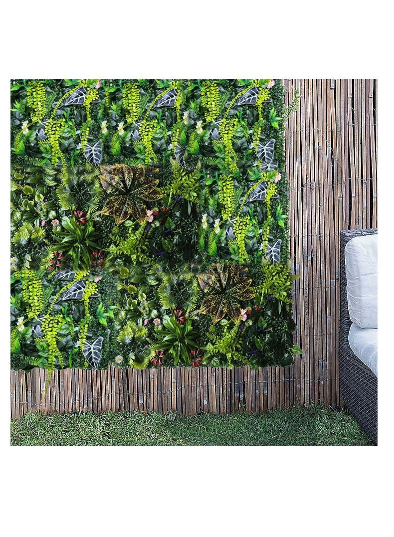 FFD Artificial Plant Wall Hedge Grass Mat 40x60cm, – Greenery Backdrop & Privacy Fence Screen