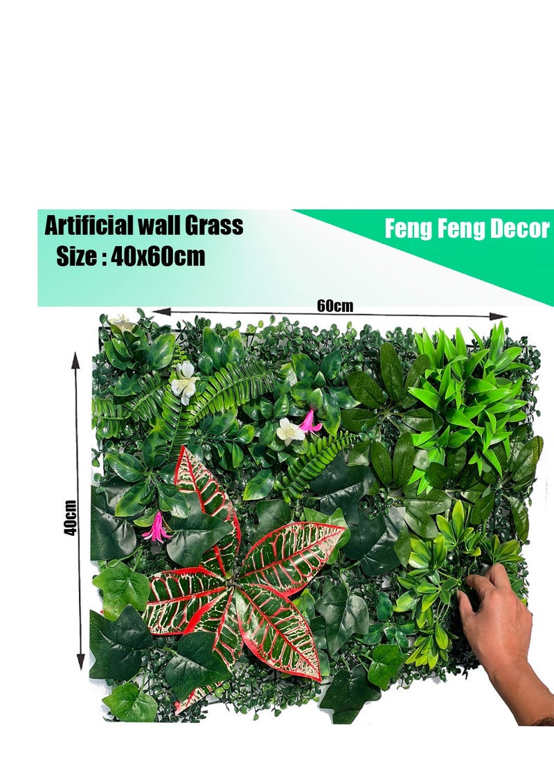 FFD Artificial Plant Wall Hedge Grass Mat 40x60cm – Synthetic Faux Grass Panels for Indoor & Outdoor Home, Garden, Villa Decoration – Greenery Backdrop & Privacy Fence Screen