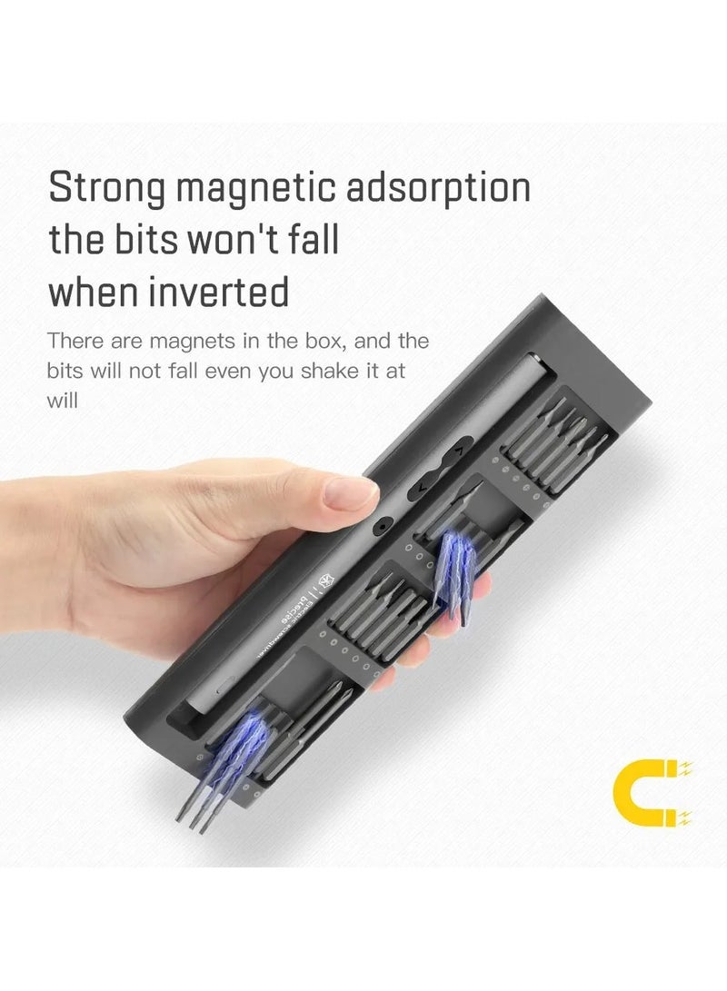 Electric Screwdriver Precision Set Power Tool Kit Rechargeable Wireless Cordless Magnetic Bits for Home Household Repair (51 in 1)