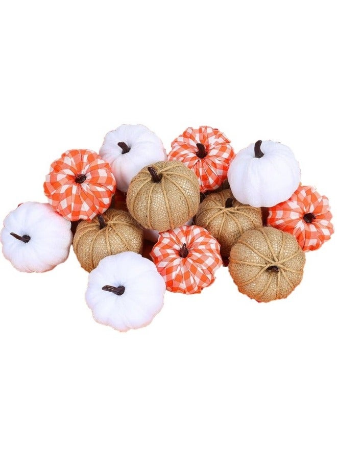 12Pcs Fake Pumpkin Assorted Fake Harvest Pumpkins for Fall Wedding Autumn Thanksgiving Festival Party Decoration Photography Prop