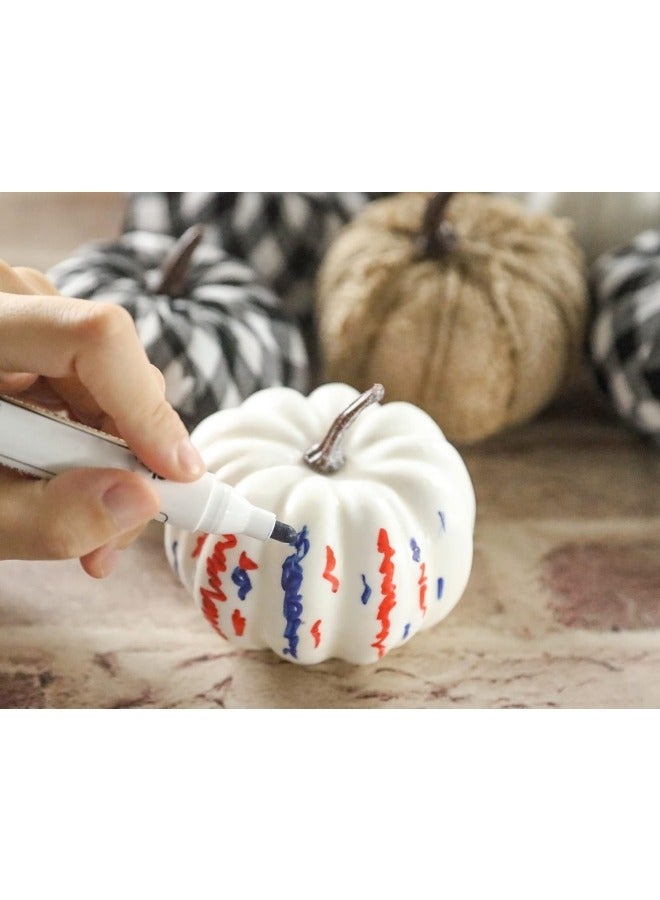 12Pcs Artificial White Pumpkins Burlap Pumpkins and Plaid Pumpkins Assorted Fake Harvest Pumpkins for Fall Wedding Autumn Thanksgiving Festival Party Decoration Photography Prop
