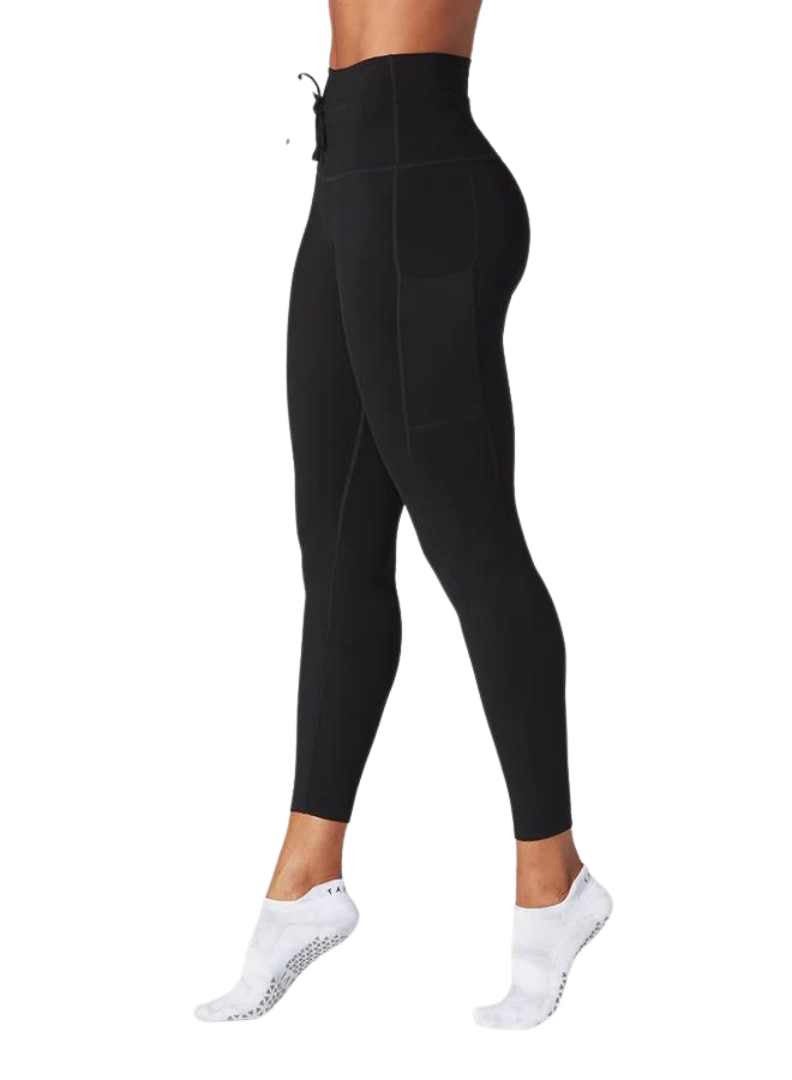 7/8 TIE WAIST POCKET TIGHT EBONY
