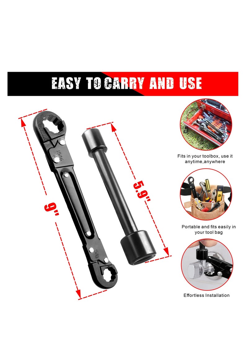 Plumbing Tools Angle Stop Wrench Kit, Dual Kwik Tite Wrench Kit, Angle Stop Wrench, Plumbing Wrench, Professional Plumbing Toolset For Easy Angle Stop And Supply Nut Installation