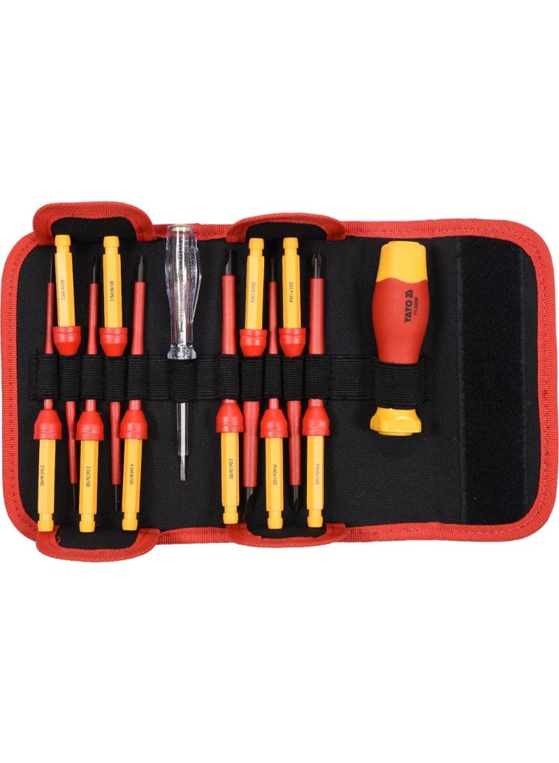 YATO Insulated Changeable Screwdriver Set 12pcs VDE-1000V YT-28290