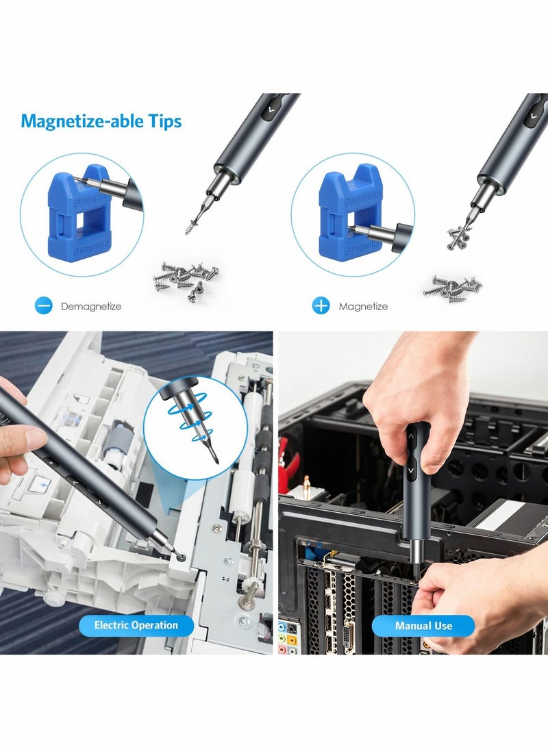 Electric Screwdriver,  28 in 1 Cordless Mini Power Screwdriver Set with 24 Bits, Rechargeable Repair Tools Kit