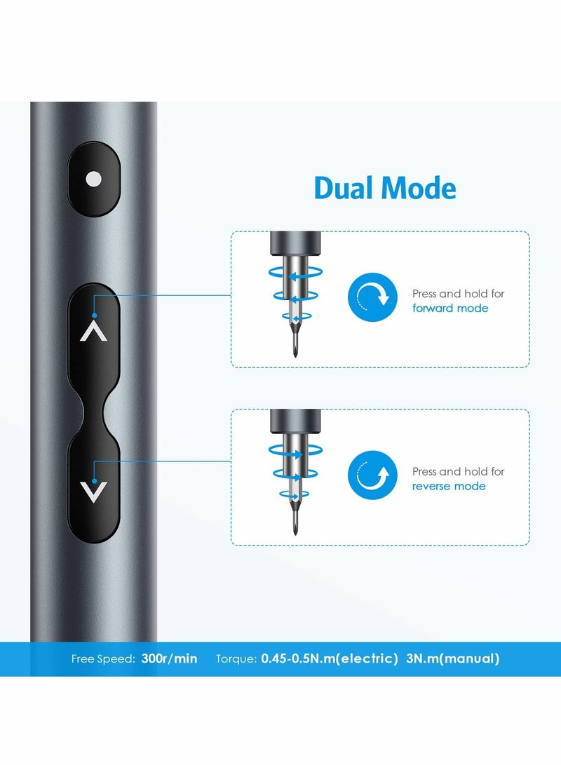 Electric Screwdriver,  28 in 1 Cordless Mini Power Screwdriver Set with 24 Bits, Rechargeable Repair Tools Kit