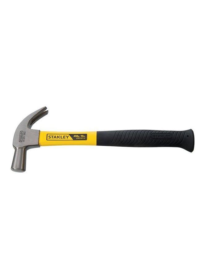 Stht51071-8 Fiberglass Claw Hammer Yellow/Silver