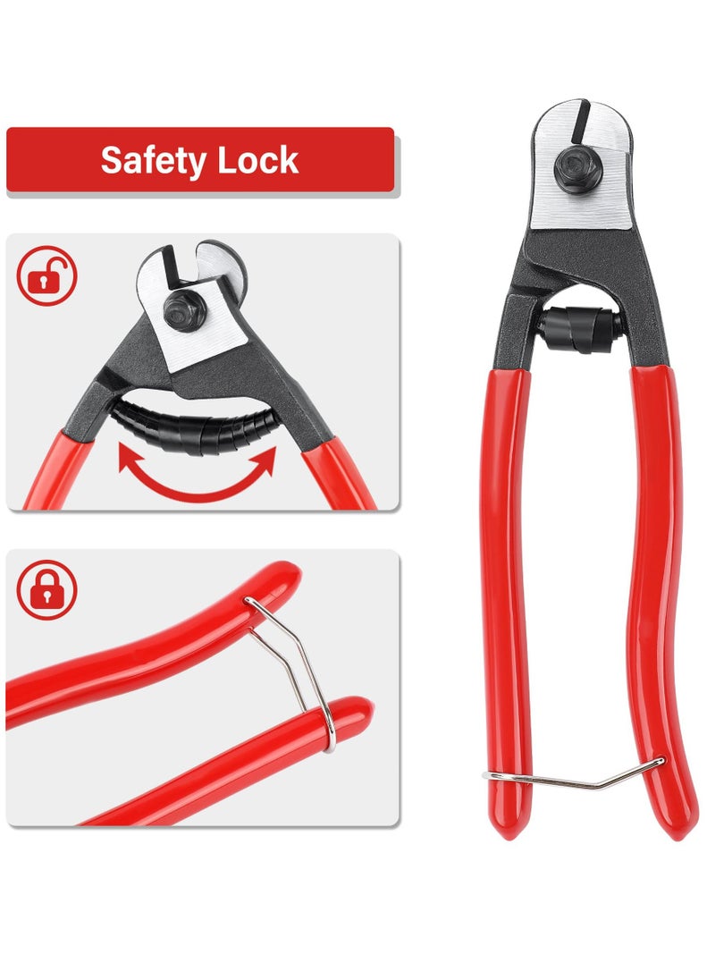 Wire Cutters, 8-Inch Heavy Duty Cable Cutters Steel Wire Rope Up to 13/64