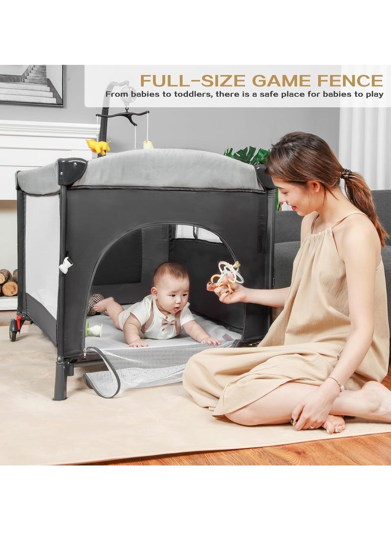 Baby 4 in 1 Bassinet Bedside Sleeper, Baby Bedside Crib Sleeper, Playard, Portable Diaper Changing Table, Baby Bassinet for Newborn Baby