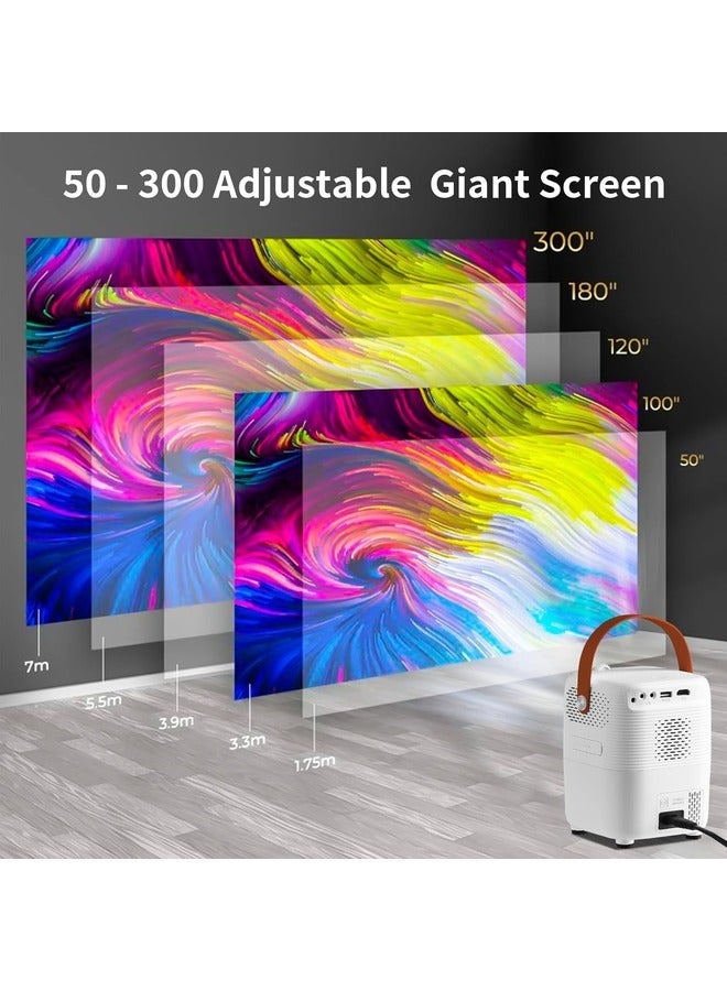 1080P Intelligent Trapezoid Projector – 5G WiFi & Bluetooth Enabled for Movies, Music, and Gaming