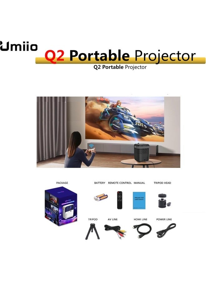 1080P Intelligent Trapezoid Projector – 5G WiFi & Bluetooth Enabled for Movies, Music, and Gaming