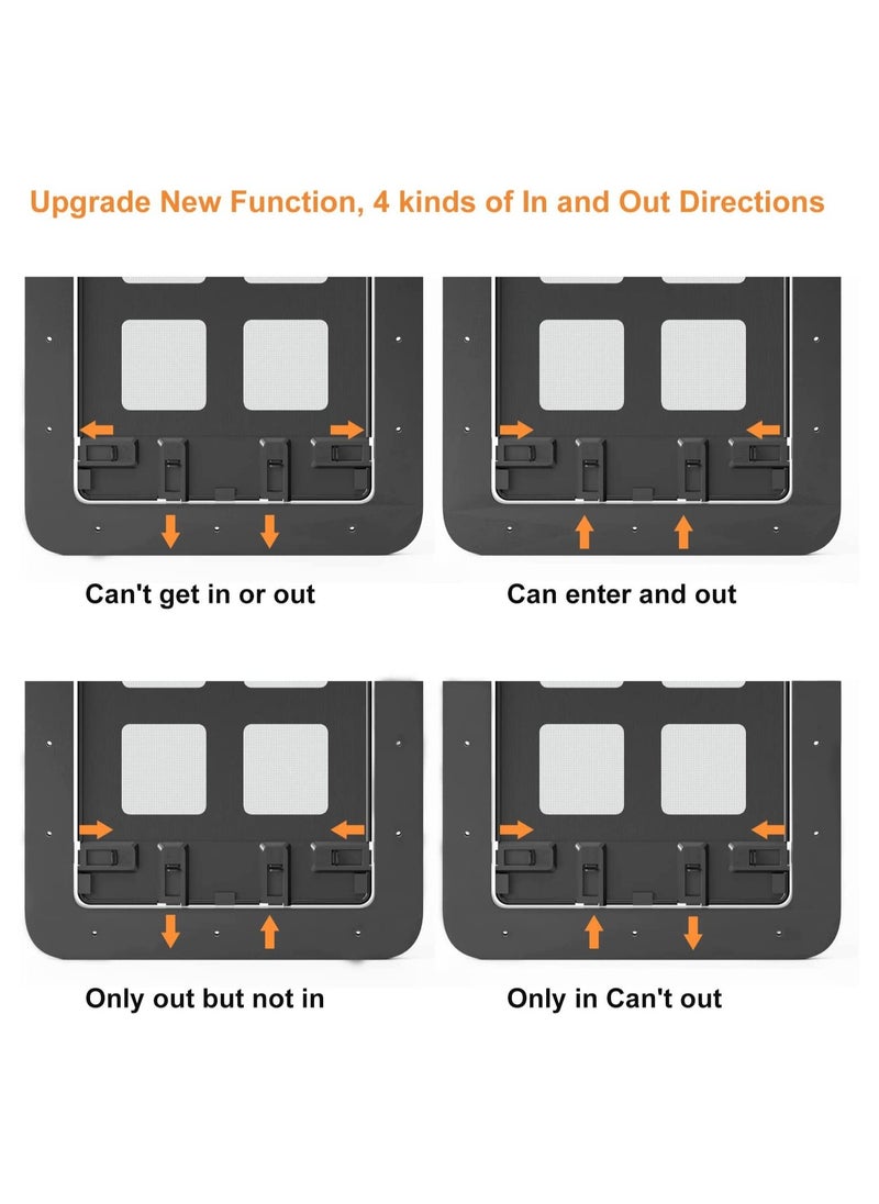 Cat Screen Door Pet Screen Door Dog Door for Screen Door with Magnetic Flap 4 Way Switch Control Access Sturdy and Anti-Falling