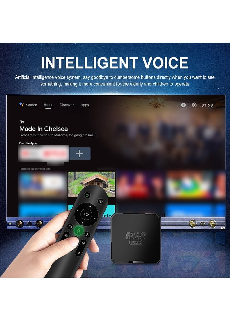 M98 PRO Android TV Box, Android 10 Support 4K HDR Smart Streaming Media Player(16GB)
