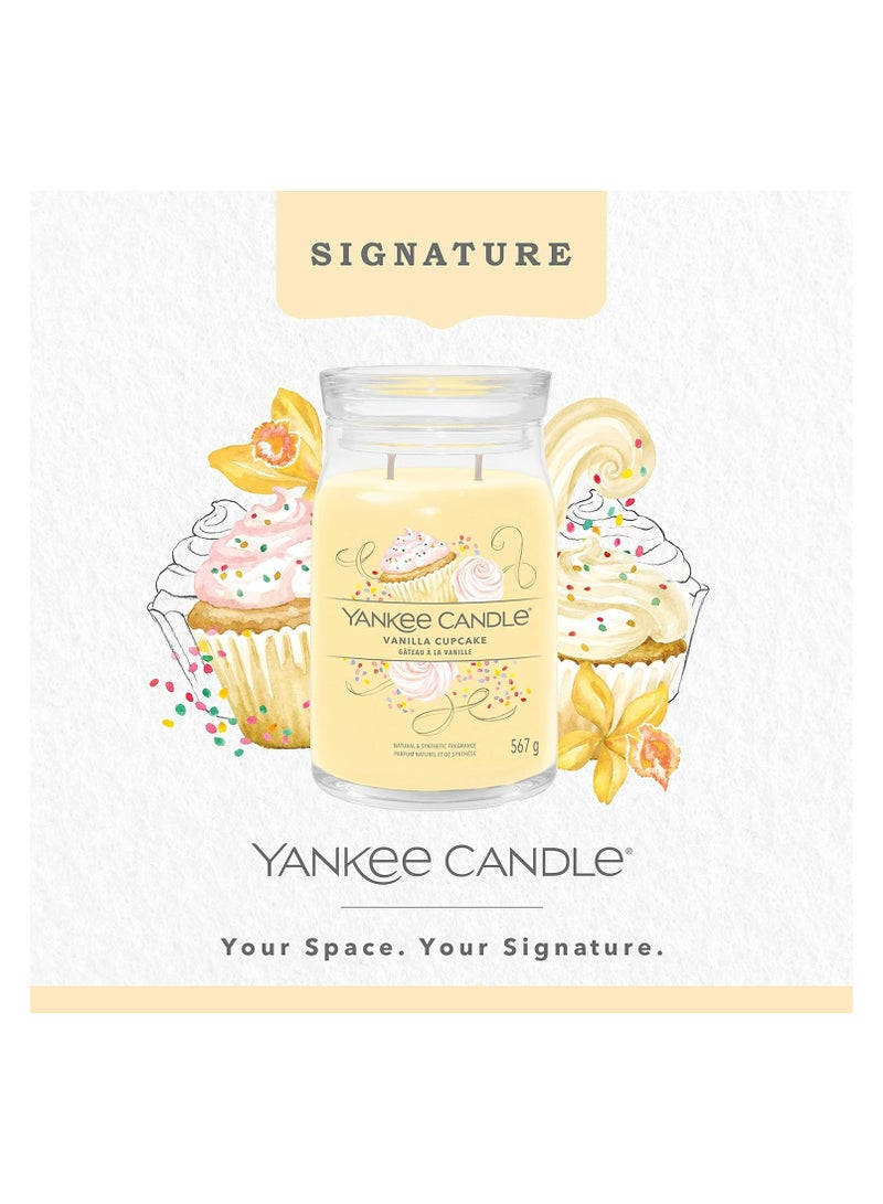 Candle Signature Scented Candle | Vanilla Cupcake Large Jar Candle with Double Wicks | Soy Wax Blend Long Burning Candle | Perfect Gifts for Women