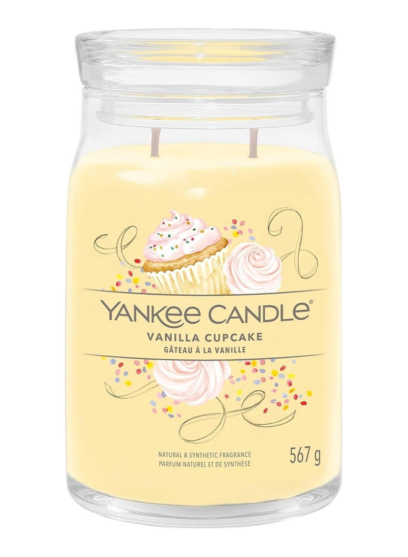 Candle Signature Scented Candle | Vanilla Cupcake Large Jar Candle with Double Wicks | Soy Wax Blend Long Burning Candle | Perfect Gifts for Women