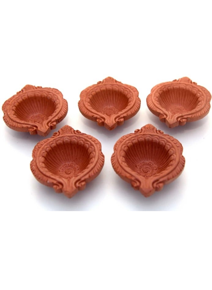 Natural Clay Traditional Diwali Ke Diye | Earthen Clay Diya | Mitti Ka Diva | Diyas For Pooja (Set Of 24)