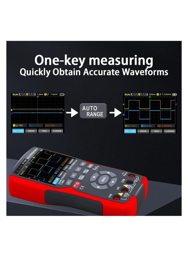 3in1 Digital Multimeter Tester, Multi Tester, Smart Measurement, Auto-Ranging Voltmeter, LCD Display, Tester with Dual-Channel Oscilloscope, Voltage, Current, Resistance, Continuity, Diode