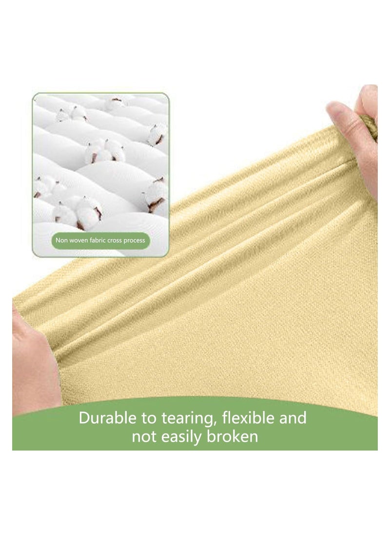 Disposable Bedding Set, for Travel & Emergency, Includes Bed Sheets, Quilt Cover, Pillow Case, and Bedspread, Thickened Material, Portable & Hygienic, Double Bed Size, Yellow, 4-Piece Set