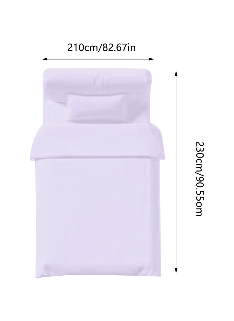 Disposable Bedding Set, for Travel & Emergency, Includes Bed Sheets, Quilt Cover, Pillow Case, and Bedspread, Thickened Material, Portable & Hygienic, Double Bed Size, Purple, 4-Piece Set