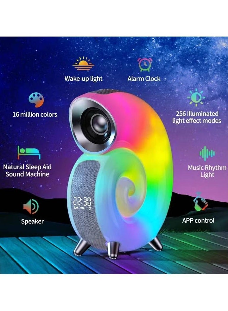 Conch Smart RGB Atmosphere Light Bluetooth Speaker Alarm Clock Wake-up Lamp White Noise Machine For Sleeping Baby