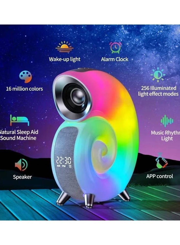 Conch Smart RGB Atmosphere Light Bluetooth Speaker Alarm Clock Wake-up Lamp White Noise Machine For Sleeping Baby