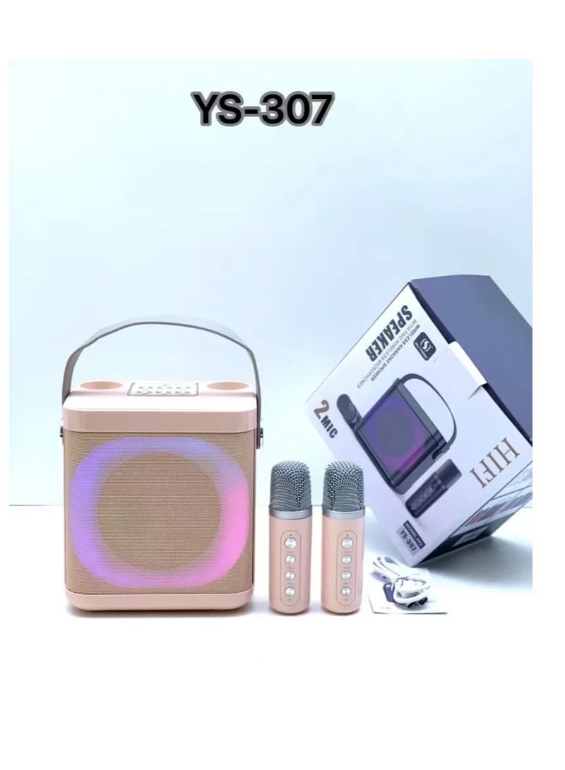 YS307 Home Karaoke Portable Bluetooth Speaker Dual Wireless Microphone