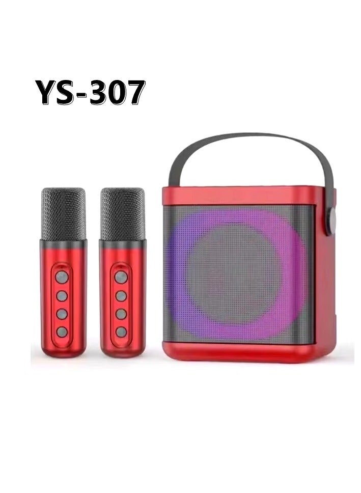 YS307 Home Karaoke Portable Bluetooth Speaker Dual Wireless Microphone