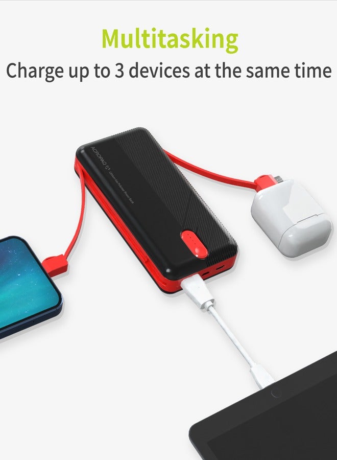 20000mAh Power Bank USB-C Fast Charging Power Banks in-Built Charging Cable