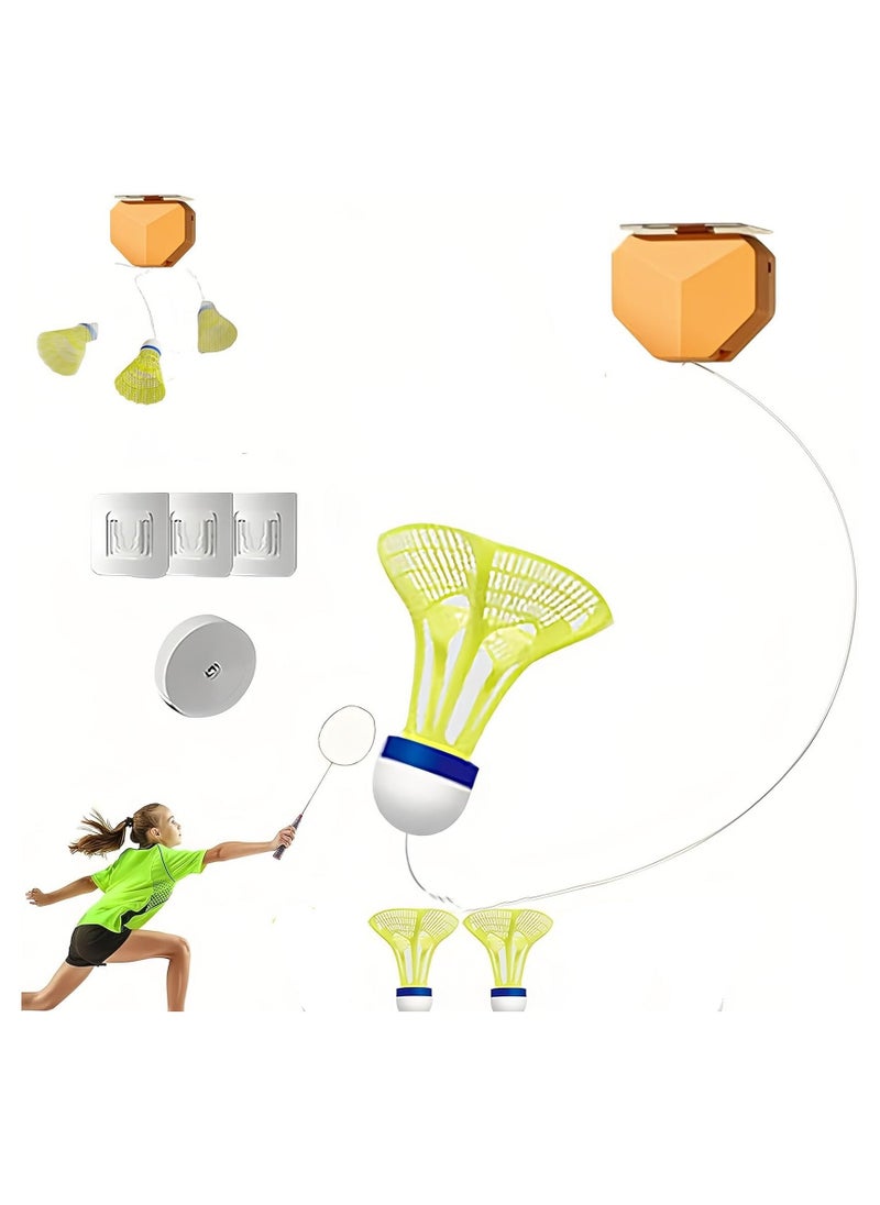 Elastic Badminton Trainer Set | Badminton Self Training Tool, Portable Badminton Self Training, Badminton Single-Player Rebound Trainer, Adjustable Badminton Training Tool for Children Adult