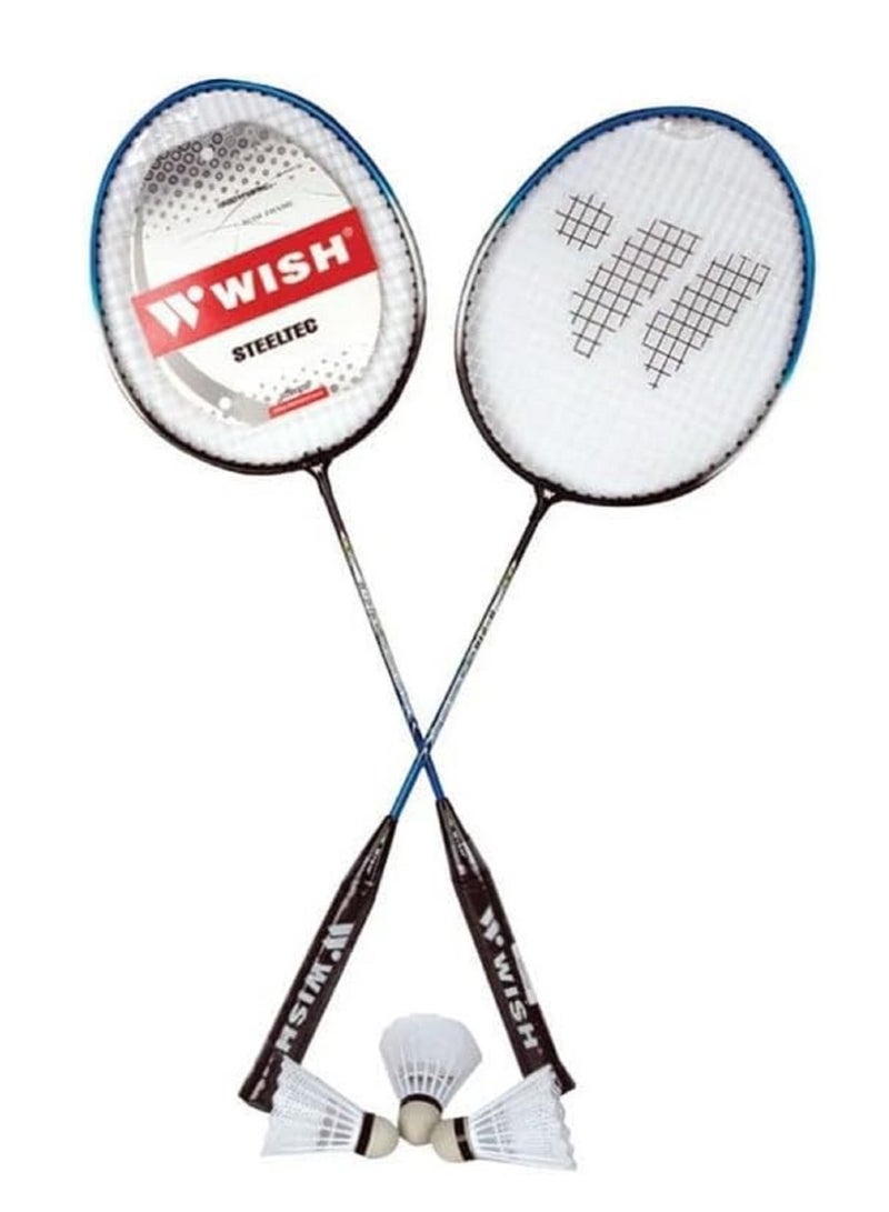 Wish Un breakable 2 Pcs Badminton Racket