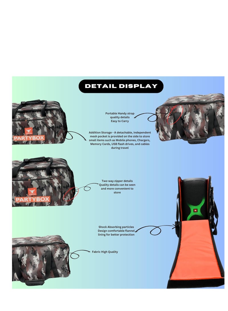 Speaker Bag Safety Storage Case with Handy Strap Travel Bag Compatible for (JBL PARTYBOX 110 BAG ARMY-G)