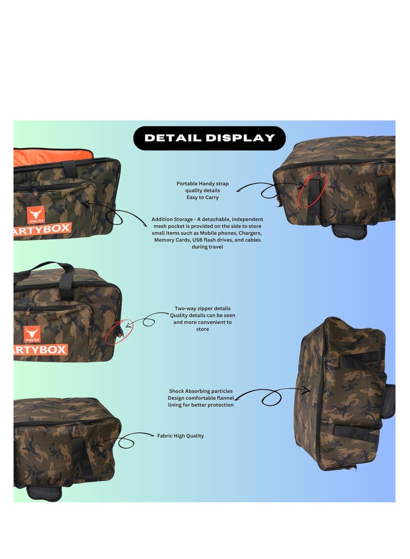 Speaker Bag Safety Storage Case with Handy Strap Travel Bag Compatible for (PARTYBOX 110 BAG ARMY-D)