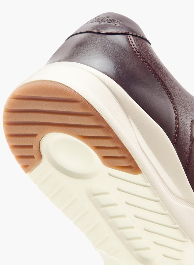 Mens Solid Lace-Up Low Ankle Sneakers