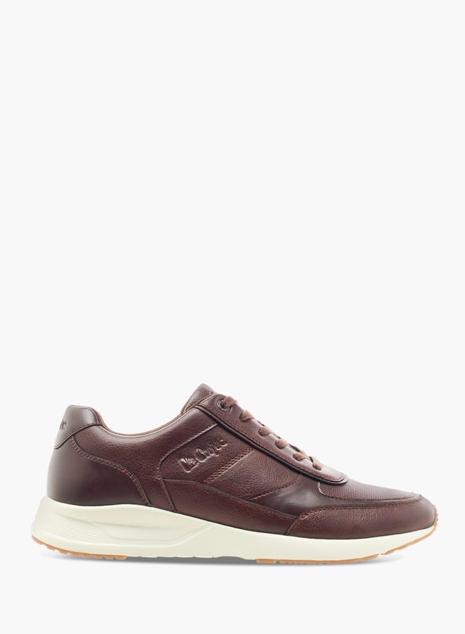 Mens Solid Lace-Up Low Ankle Sneakers