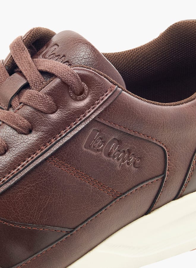 Mens Solid Lace-Up Low Ankle Sneakers